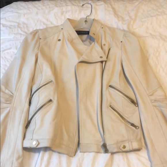 zara cream leather jacket